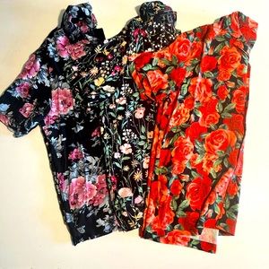 Men’s Medium Floral Button Ups 3 piece lot